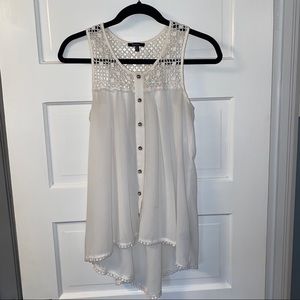 Sheer High-Low Tank Top